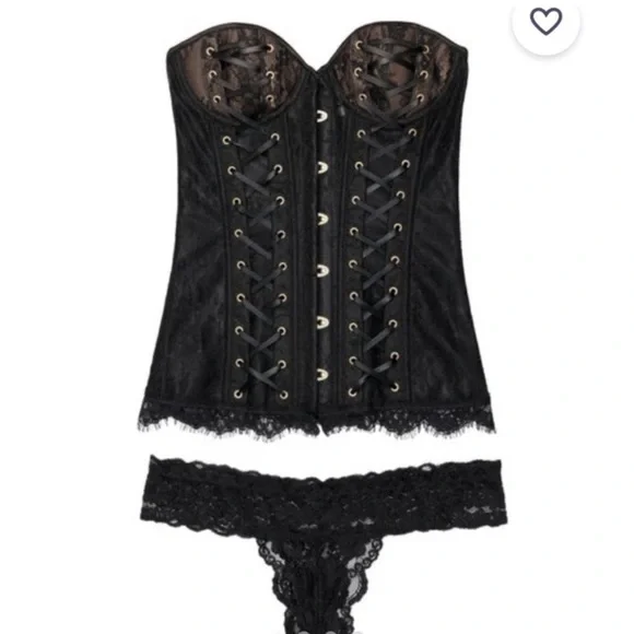 Cross Satin Ribbon Laced Up Corset Victorian
